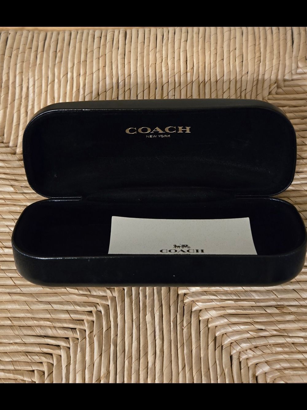 COACH Black Eyewear Case with Gold Logo